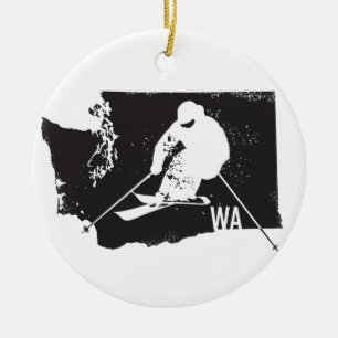 Ski Washington Ceramic Tree Decoration