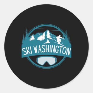 Ski Washington Skiing Vacation Family Matching Classic Round Sticker
