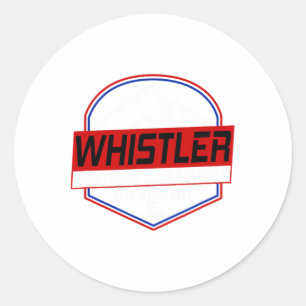 Ski Whistler B.c Canada Skiing And Mountain Biking Classic Round Sticker