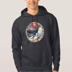 Ski Whistler Blackcomb, Canada, Man Skier Hoodie