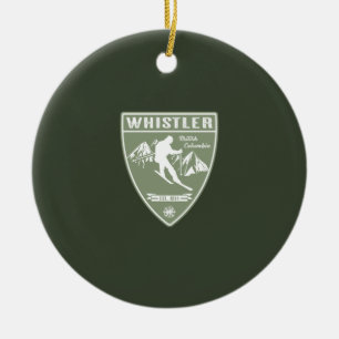 Ski Whistler British Columbia Ceramic Ornament