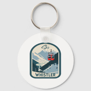 Ski Whistler Retro Vintage Style Whistler Skiing Key Ring