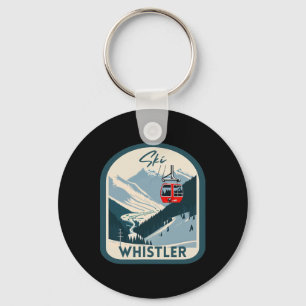Ski Whistler Retro Vintage Style Whistler Skiing Key Ring
