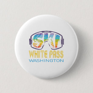 Ski White P Washington Skiing Vacation 6 Cm Round Badge