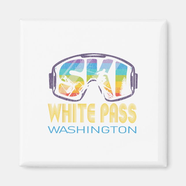 Ski White P Washington Skiing Vacation  Magnet (Front)