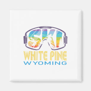 Ski White Pine Wyoming Skiing Vacation Magnet