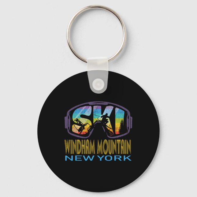 Ski Windham Mountain New York Skiing Vacation  Key Ring (Front)