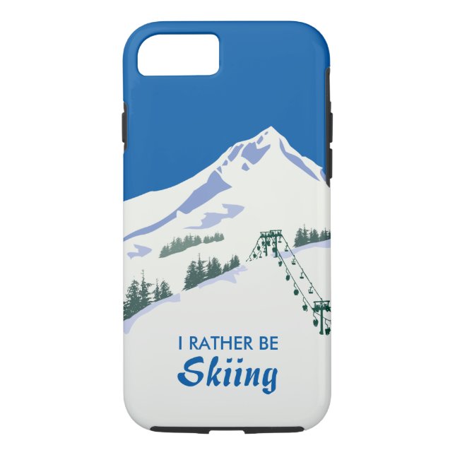 Ski Winter Scene iPhone Case (Back)