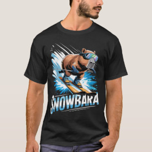 Ski winter sport skier funny skiing capybara T-Shirt