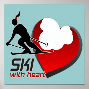 SKI WITH HEART POSTER