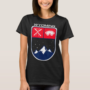 Ski Wyoming Mountain Skiing Trail Skier Goggle Pol T-Shirt