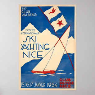 Ski Yachting Nice954 Club Nautique France Sailing Poster