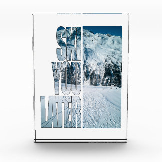 Ski You Later Funny Skiing Winter Sports Gift  Photo Block