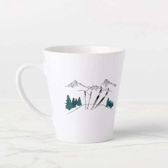 Ski You Later Ski Scene Winter Sports Latte Mug (Left)
