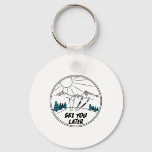 Ski You Later Winter Sports Vintage Powder Snow Sk Key Ring