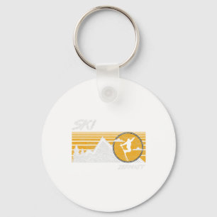 Ski Zermatt Switzerland Retro Skiing Tee  Key Ring