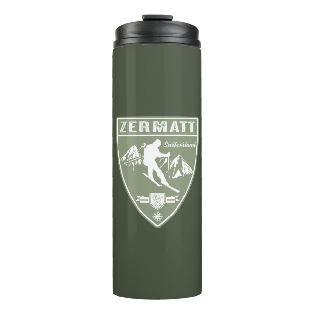 Ski Zermatt Switzerland Thermal Tumbler (Front)