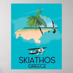 Skiathos Greece travel poster