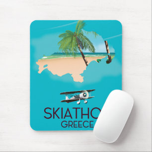 Skiathos Greece travel poster Mouse Pad