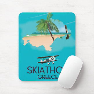 Skiathos Greece travel poster Mouse Pad