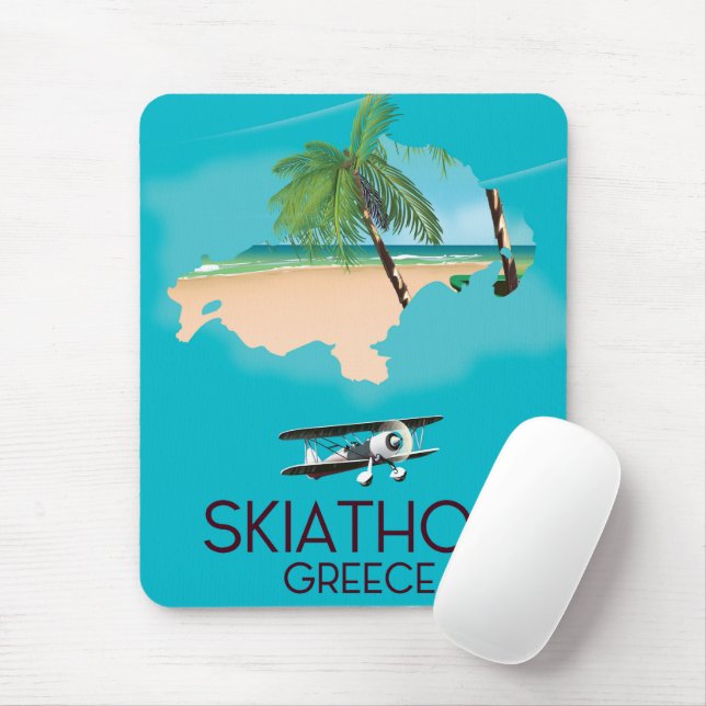 Skiathos Greece travel poster Mouse Pad (With Mouse)