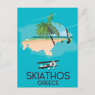 Skiathos Greece travel poster Postcard