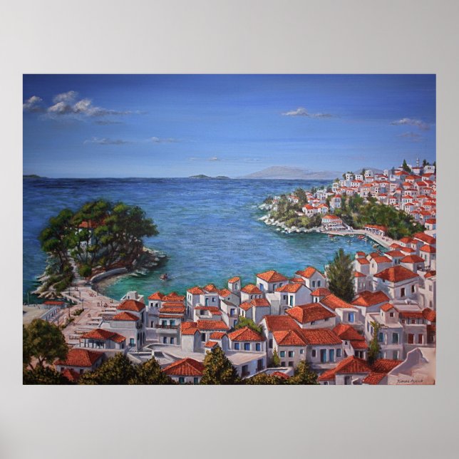 Skiathos Harbor Light Poster (Front)