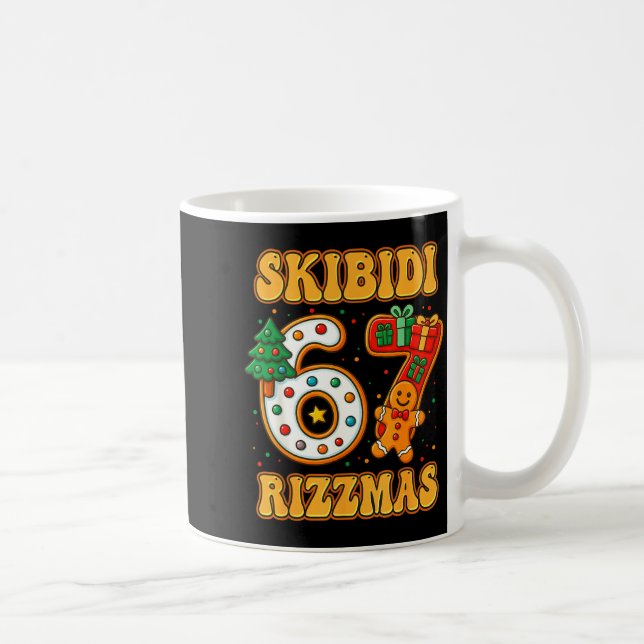 Skibidi 67 Rizzmas Funny Six Seven Meme Christmas  Coffee Mug (Right)