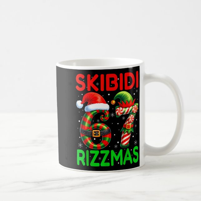 Skibidi 67 Rizzmas Funny Six Seven Meme Christmas  Coffee Mug (Right)