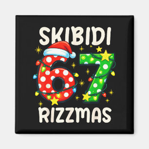Skibidi 67 Rizzmas Funny Six Seven Meme Christmas  Magnet