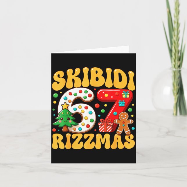 Skibidi 67 Rizzmas Six Seven Meme Christmas Boys G Card (Front)