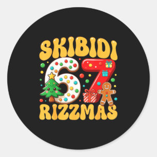 Skibidi 67 Rizzmas Six Seven Meme Christmas Boys G Classic Round Sticker