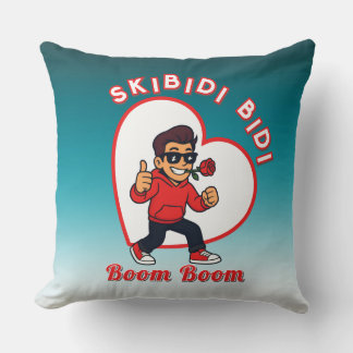 Skibidi Bidi Boom Boom Valentine Meme - Cartoon Cushion