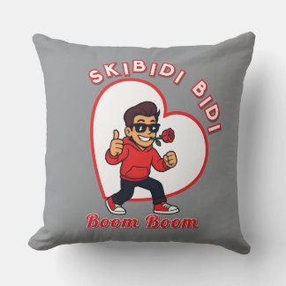 Skibidi Bidi Boom Boom Valentine Meme - Cartoon Cushion