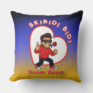 Skibidi Bidi Boom Boom Valentine Meme - Cartoon Cushion