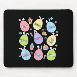 Skibidi Easter Day Egg Hunt Funny No Cap Rizz Meme Mouse Pad