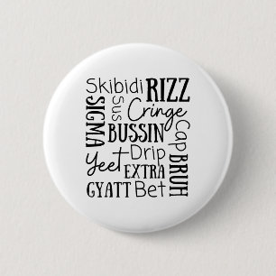 Skibidi Rizz Funny Kids Rizz Bussin Gen Z Christma 6 Cm Round Badge