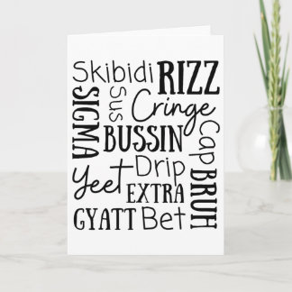 Skibidi Rizz Funny Kids Rizz Bussin Gen Z Christma Card