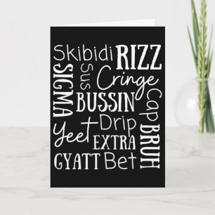 Skibidi Rizz Funny Kids Rizz Bussin Gen Z Christma Card