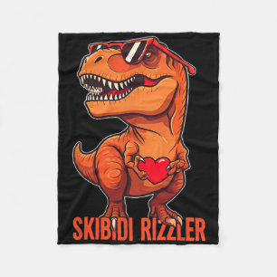 Skibidi Rizzler Trex Valentine Meme Funny Gifts Me Fleece Blanket