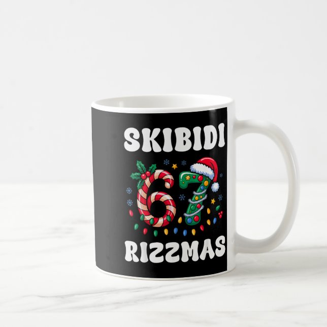 Skibidi Rizzmas 67 Christmas Six Seven Xmas Funny  Coffee Mug (Right)