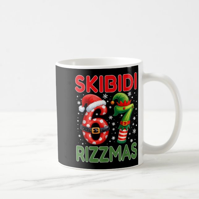 Skibidi Rizzmas 67 Christmas Six Seven Xmas Funny  Coffee Mug (Right)