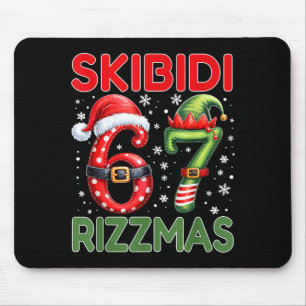 Skibidi Rizzmas 67 Christmas Six Seven Xmas Funny Mouse Pad