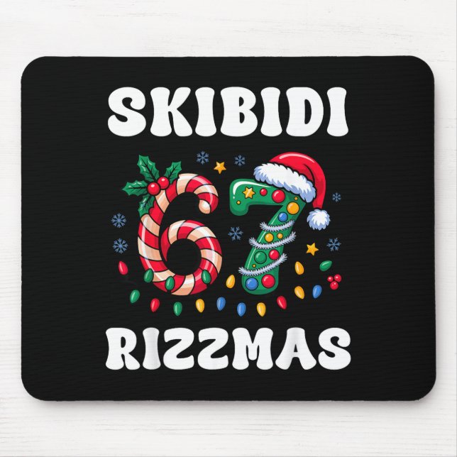 Skibidi Rizzmas 67 Christmas Six Seven Xmas Funny  Mouse Pad (Front)