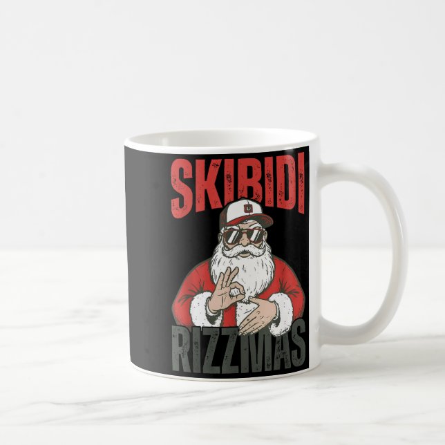 Skibidi Rizzmas 6 7 Christmas Santa Claus Six Seve Coffee Mug (Right)
