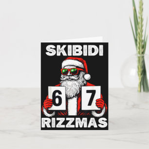 Skibidi Rizzmas Christmas 6 7 Funny Santa  Card