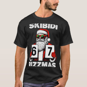 Skibidi Rizzmas Christmas 6 7 Funny Santa T-Shirt