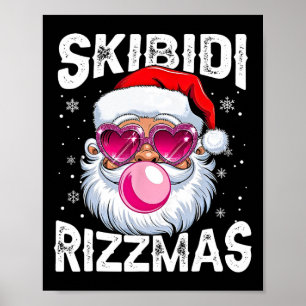 Skibidi Rizzmas Christmas Funny Santa Clause Bubbl Poster