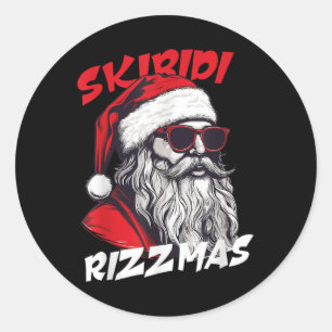 Skibidi Rizzmas Christmas Rizz Santa Claus Charism Classic Round Sticker