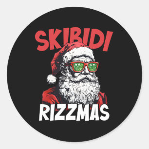 Skibidi Rizzmas Christmas Rizz Santa Claus Charism Classic Round Sticker